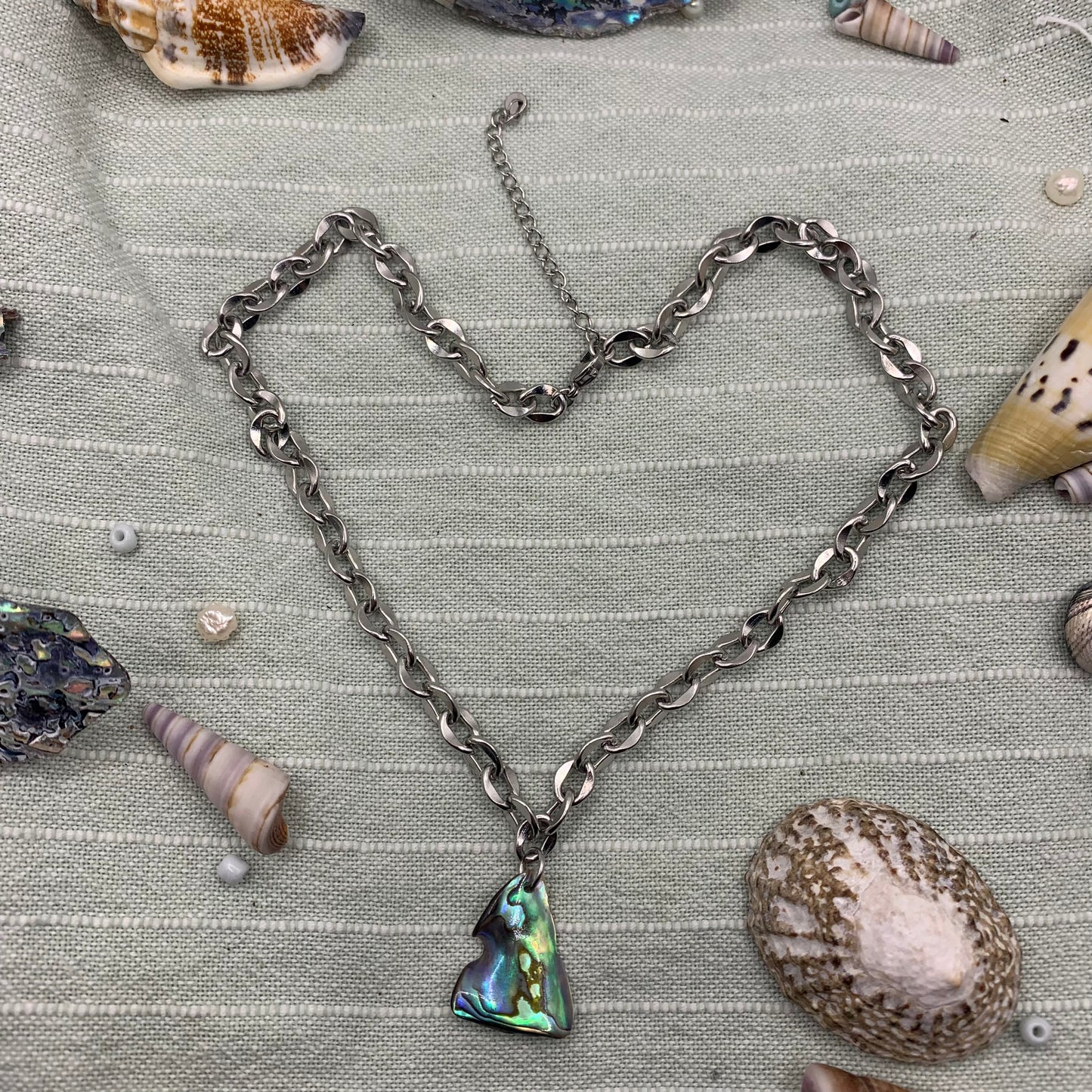 Necklace | paua shell 40 cm stainless steel thick