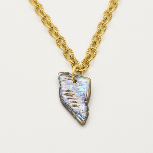 Necklace | Paua Shell Aroha 40 cm made of Stainless Steel in Gold
