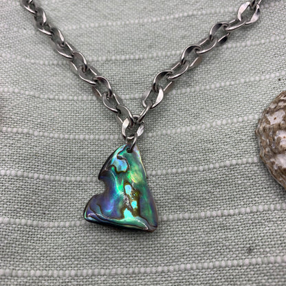 Necklace | paua shell 40 cm stainless steel thick