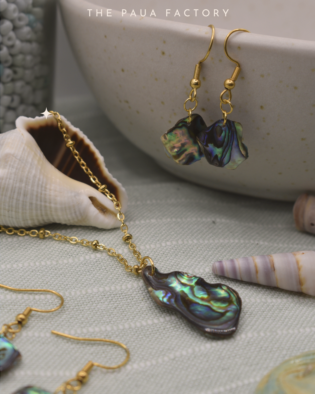 photo including different jewellery from the abalone shell