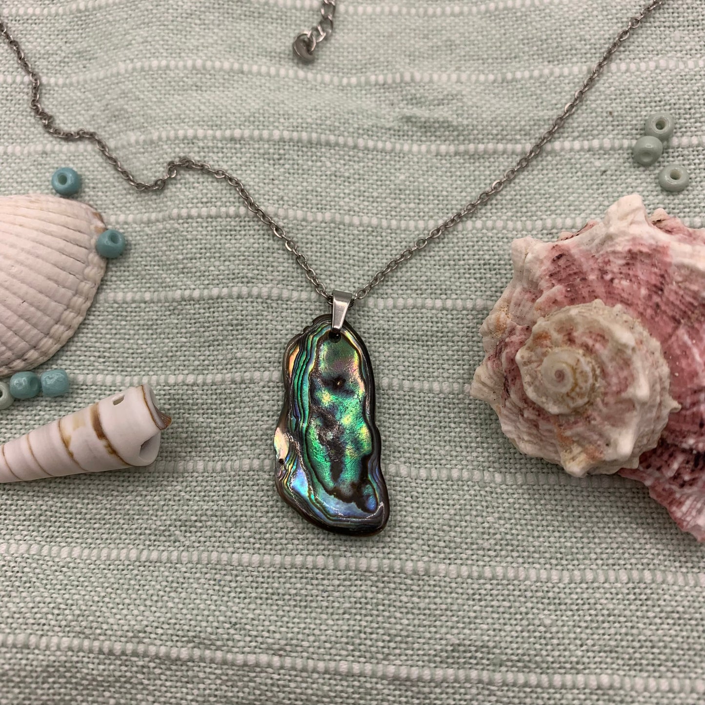 Necklace | paua shell 50 cm stainless steel