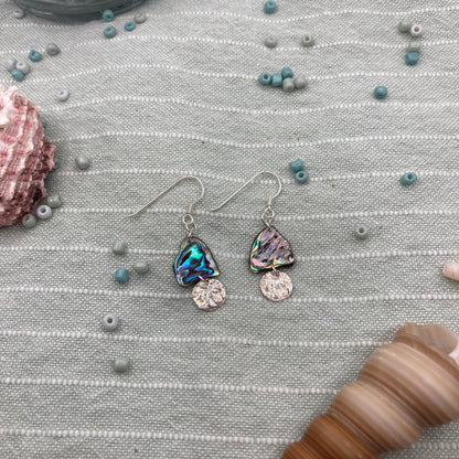 Earrings | paua shell 925 silver with pendant