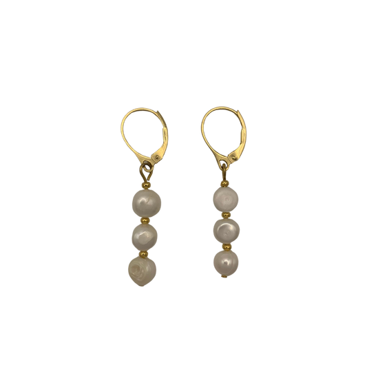 Earrings | prettiest pearly gold