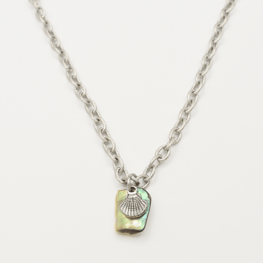 Necklace | Paua Shell Kaukau 40 cm made of Stainless Steel Silver