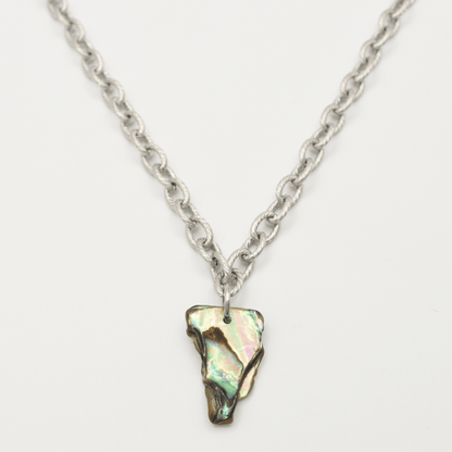 Halskette | Paua-Muschel Ruru 40 cm aus Edelstahl Silber