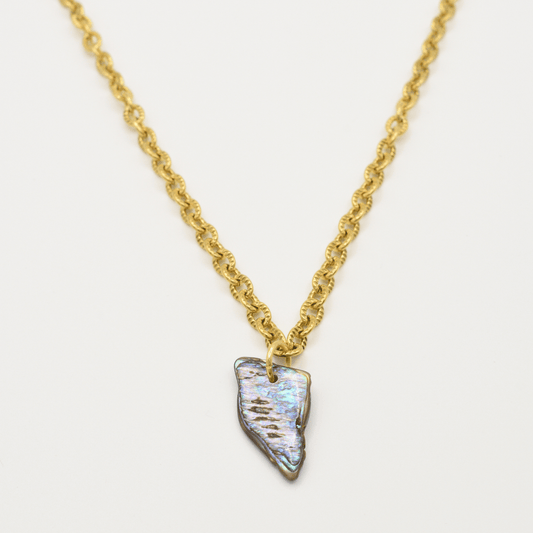 Necklace | Paua Shell Aroha 40 cm made of Stainless Steel in Gold