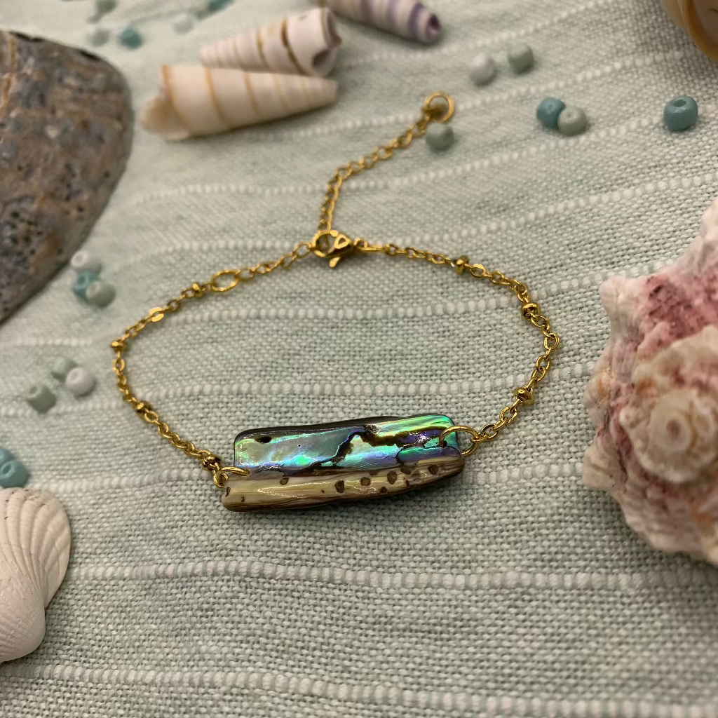 Salty Dreamers, Bracelet | paua shell gold stainless steel