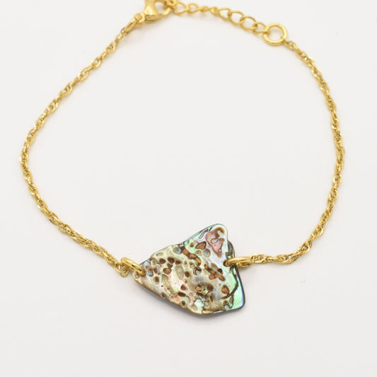 Bracelet | Gold-Plated Stainless Steel with Paua Shell Inlay