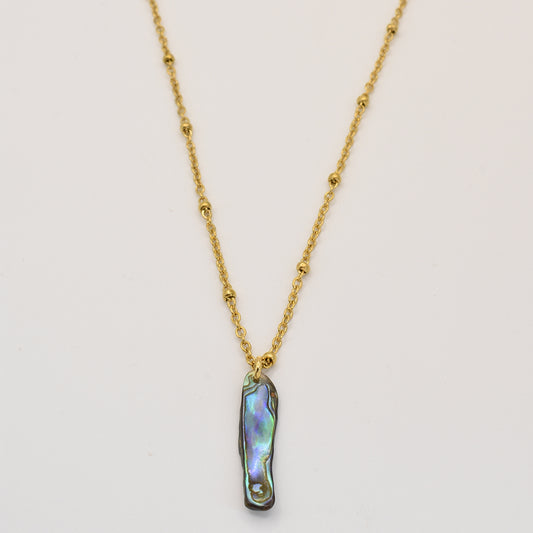 Necklace | Paua Shell Kiri 40 cm made of Stainless Steel in Gold