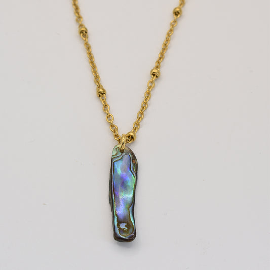 Necklace | Paua Shell Kiri 40 cm made of Stainless Steel in Gold