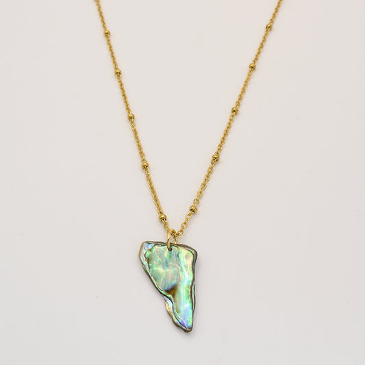 Necklace | Paua Shell Hine 40 cm Stainless Steel in Gold