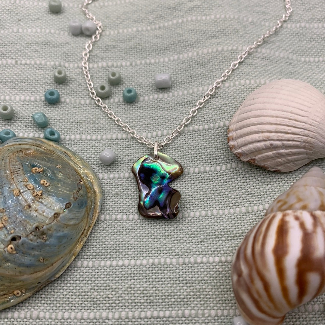 Abalone Shell Silver Collection | Necklace, Earrings, Bracelet