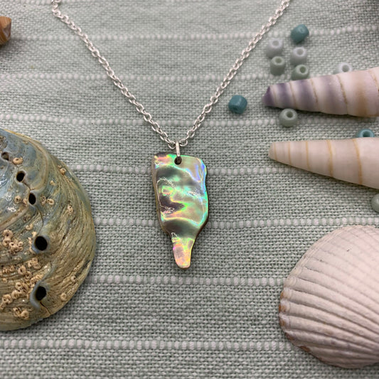 Necklace - paua shell sterling silver 40 cm