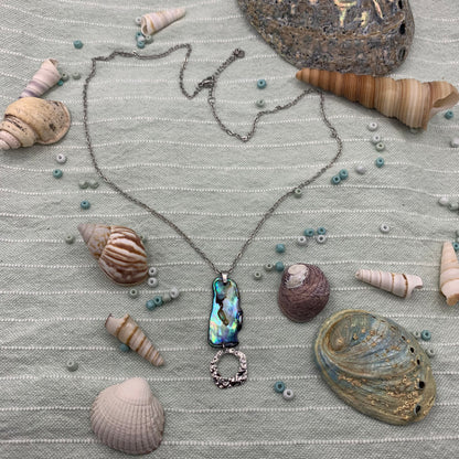 Necklace | paua shell 50 cm stainless steel with pendant