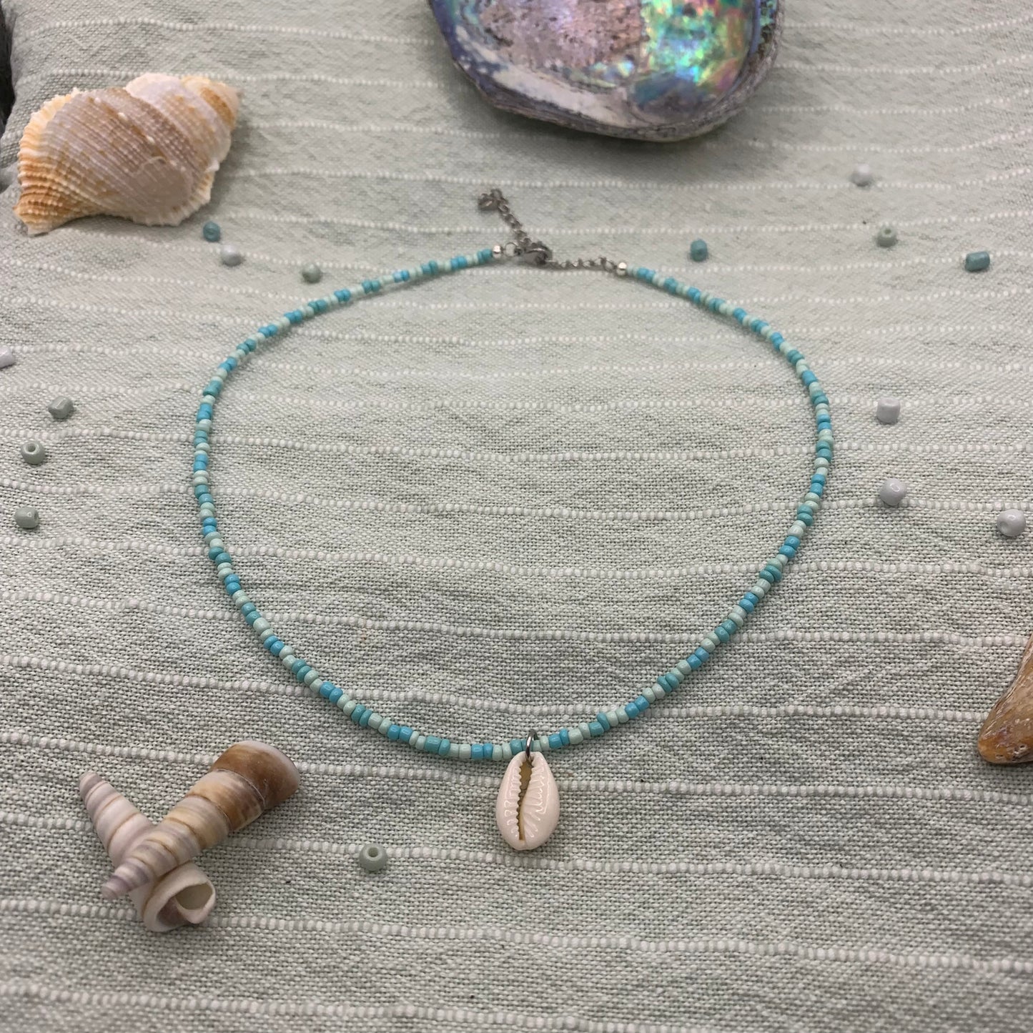 Necklace | Blue Waves Cowrie
