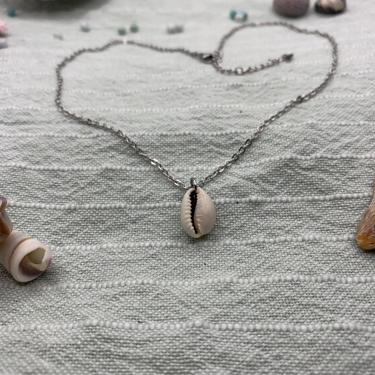 Halskette | Kauri Muschel 40 cm Edelstahl