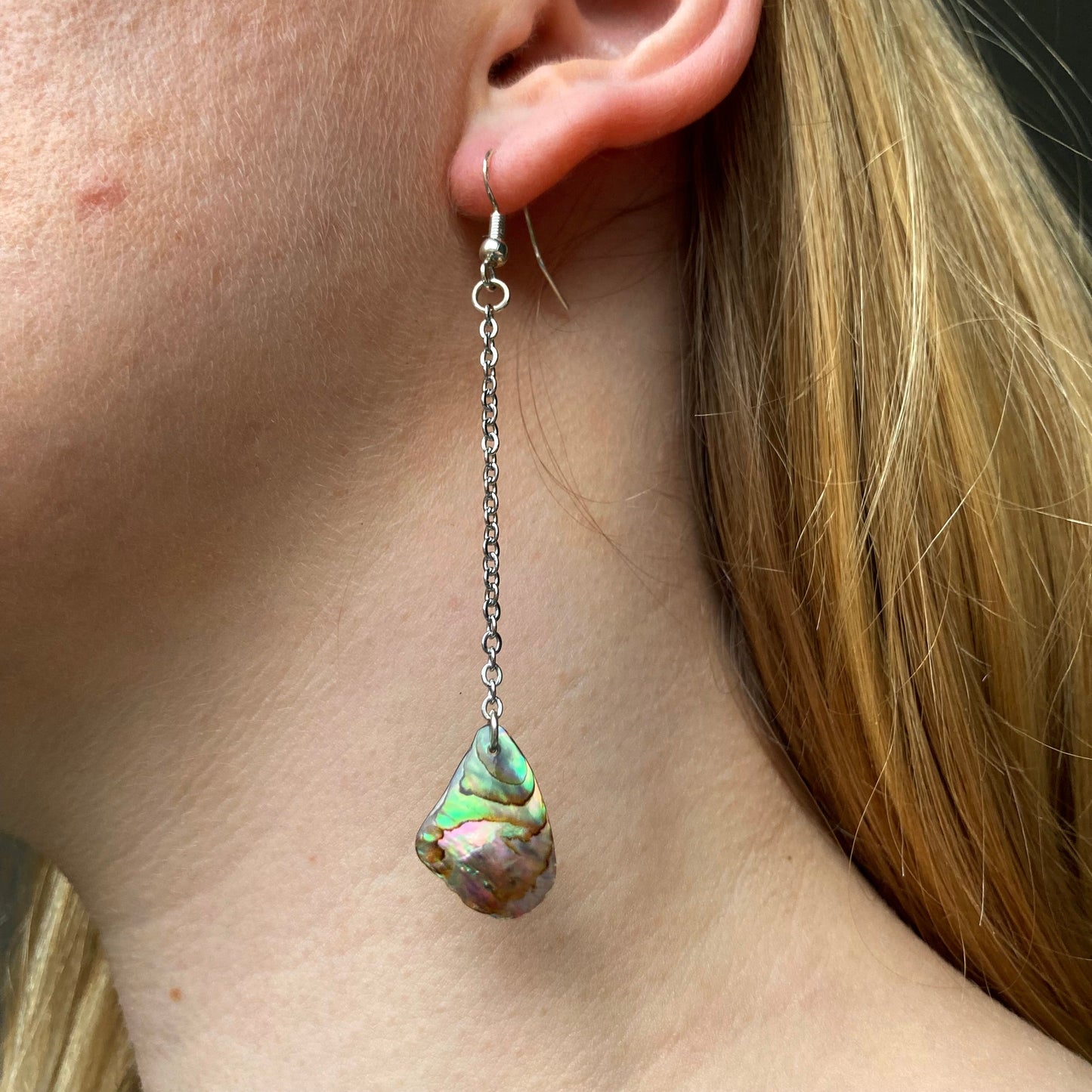 Earrings - paua shell 925 silver drop - ThePauaFactory