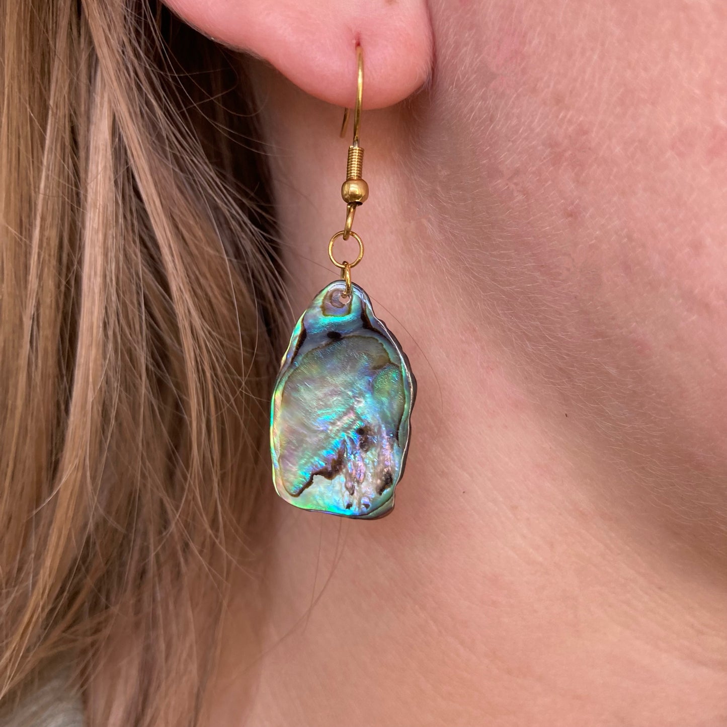 Earrings | paua shell golden