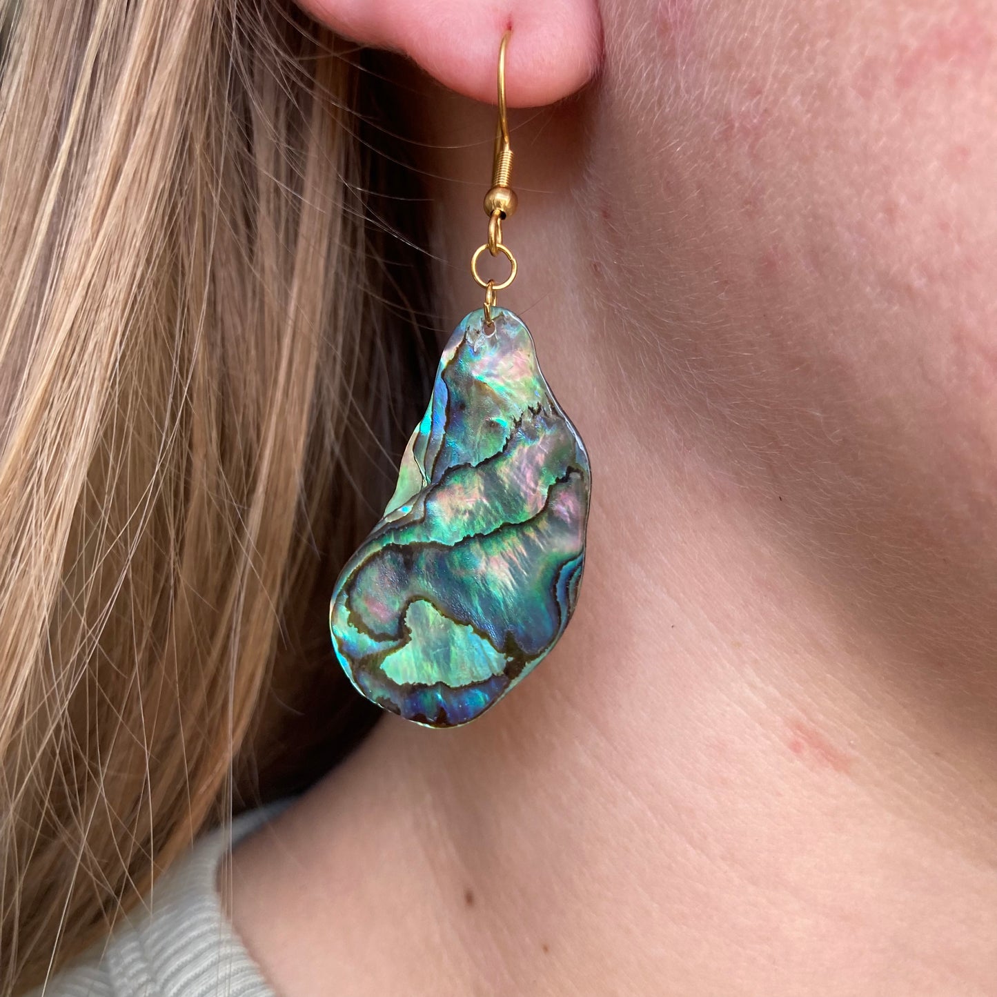 Earrings | paua shell golden